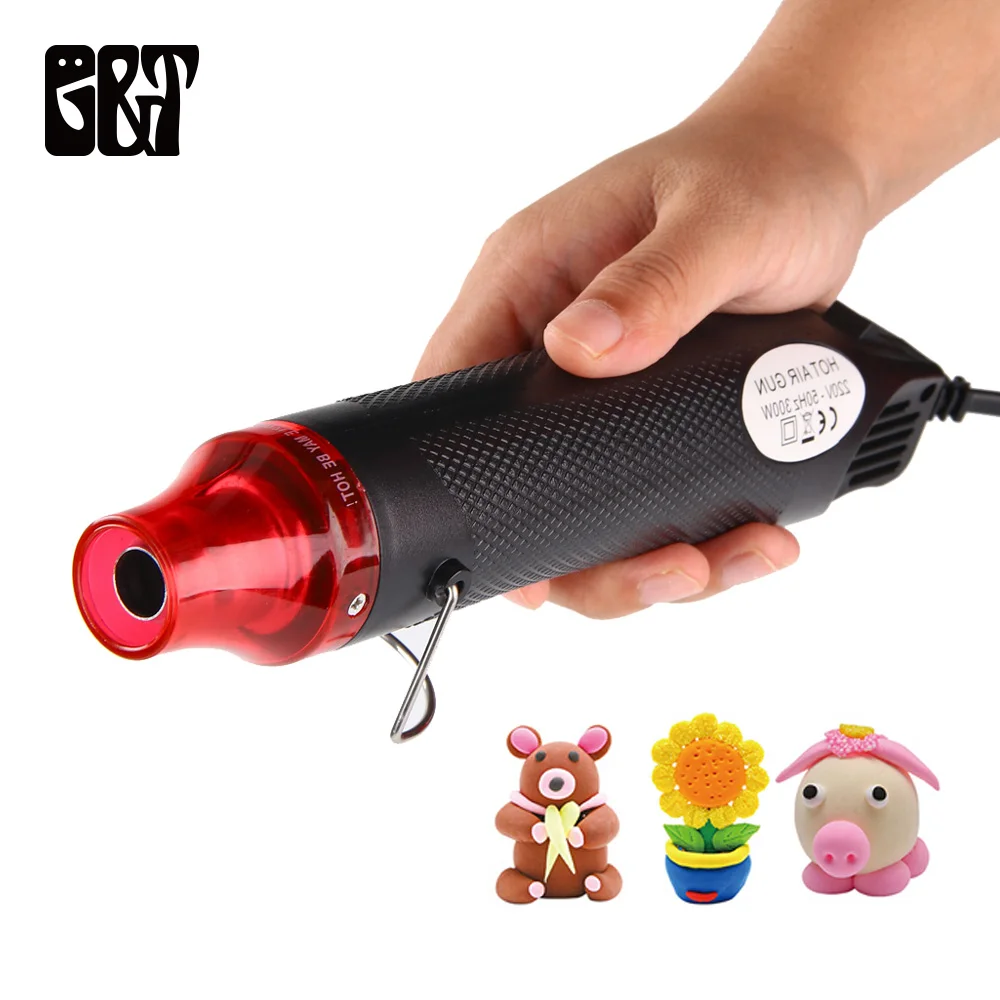 GT DIY с использованием промышленный фен 110/220 В мощность макс инструмент Портативный Цифровой Пистолет горячего воздуха мини с сиденьем термоусадочный пластик DIY инструмент