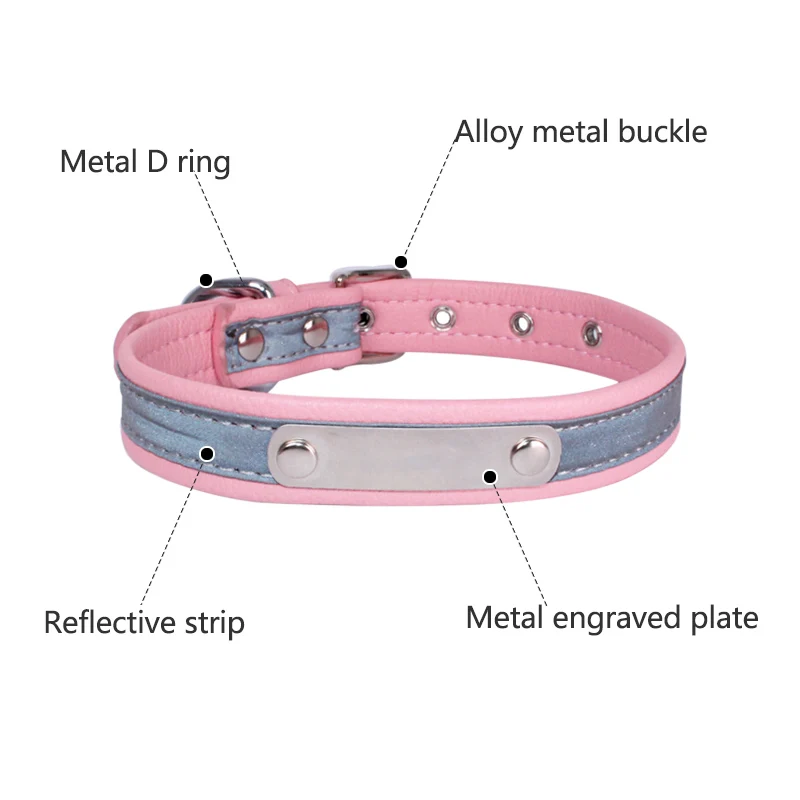 Кожа со светоотражающим эффектом индивидуальный ошейник для кота