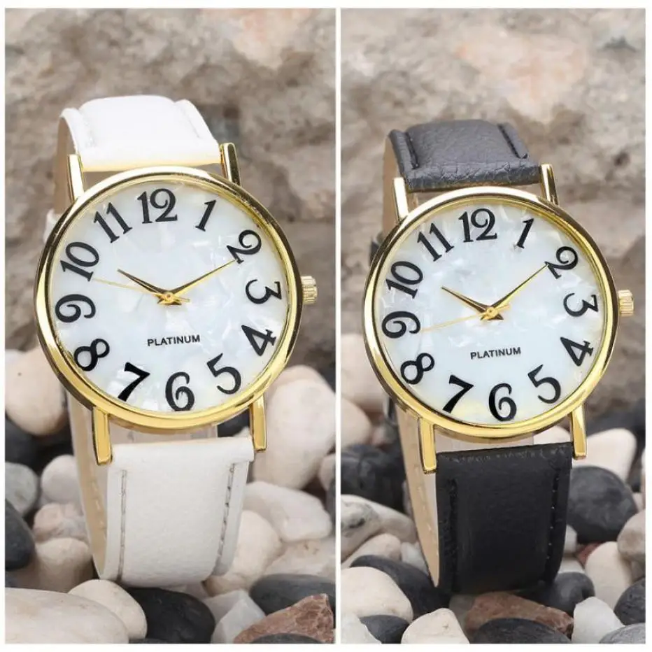 

Timezone #401 fashion Retro Women Digital Dial Leather Band Quartz Analog Wrist Watch Watches