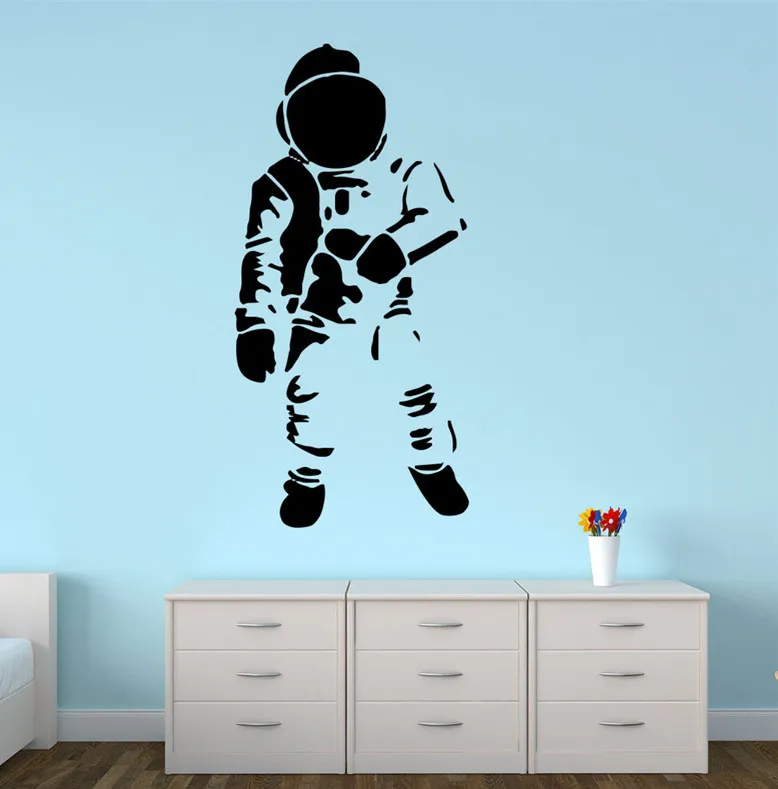 Съемный астронавт художественная Наклейка на стену домашний Декор винил