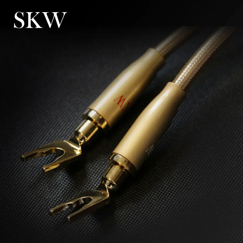 SKW HIFI аудио кабель 6N OCC Spade + банановый терминал аудиофил динамика домашний