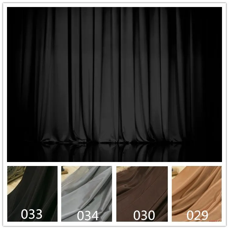 

Synthetic Silk Satin Fabric for wedding birthday stage decoration Organza Fabric curtain Lining Cloth Black Gray Brown Color