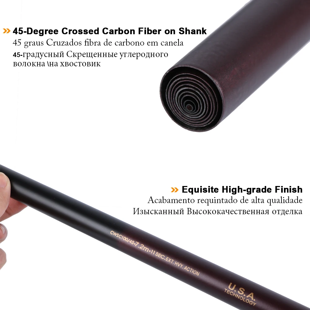 Углеродного Волокна Удочку 3.6 М-8 М Телескопическая Удочка Рук Полюс Приманка Род