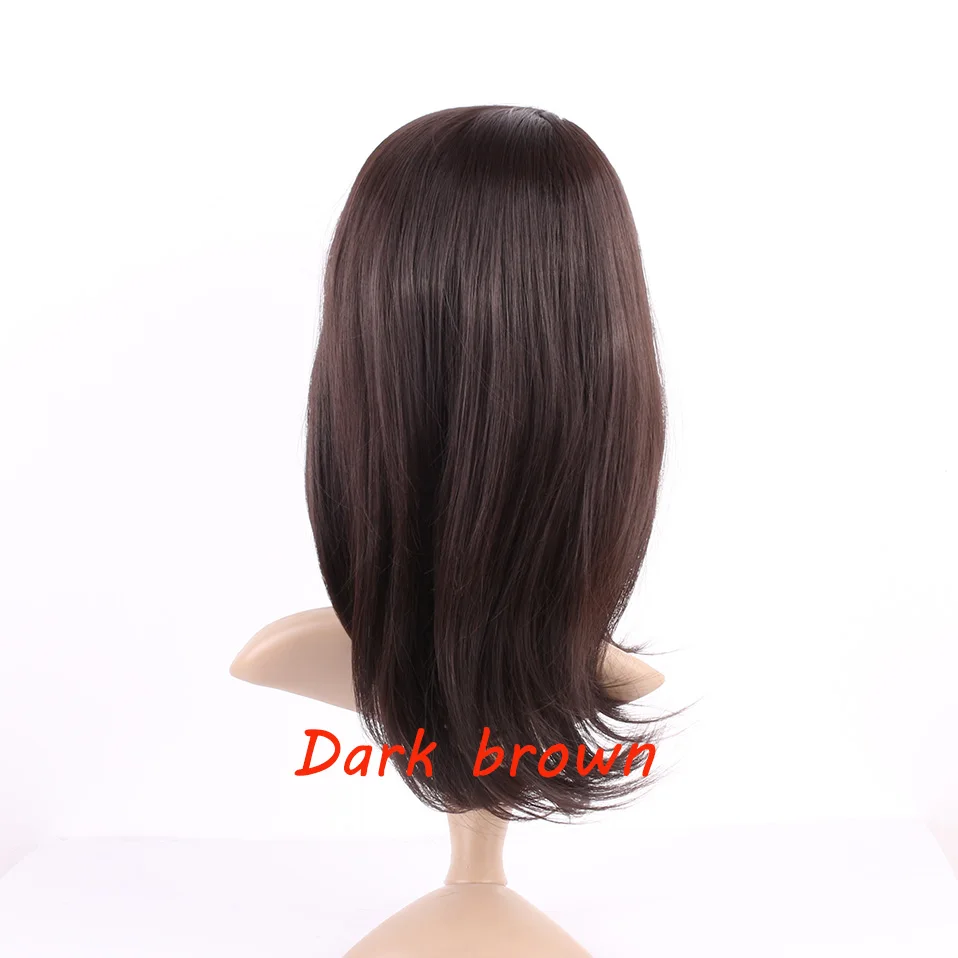 Dark brown S-noilite длинные прямые волосы парики термостойкие синтетические парики для черно-белых женщин натуральные женские волосы - Цвет: Dark brown