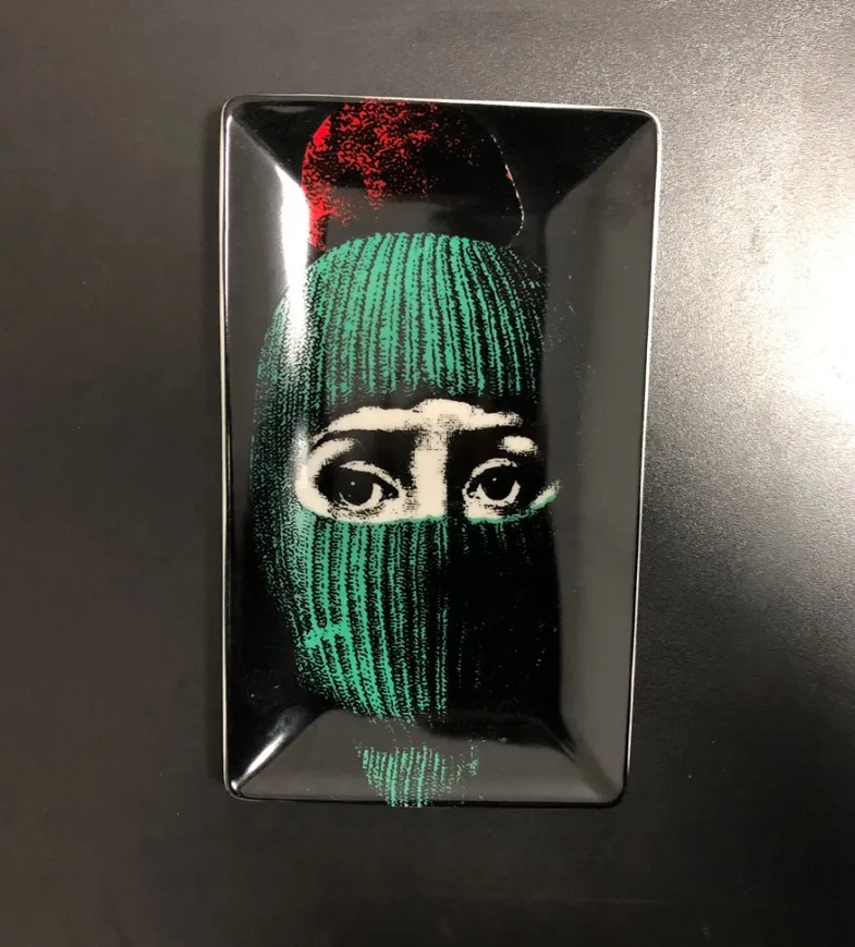 2 Fornasetti тарелка для хранения ювелирных изделий посуда с узорами прямоугольный поднос подсвечник банка канделябры украшение дома - Цвет: 2