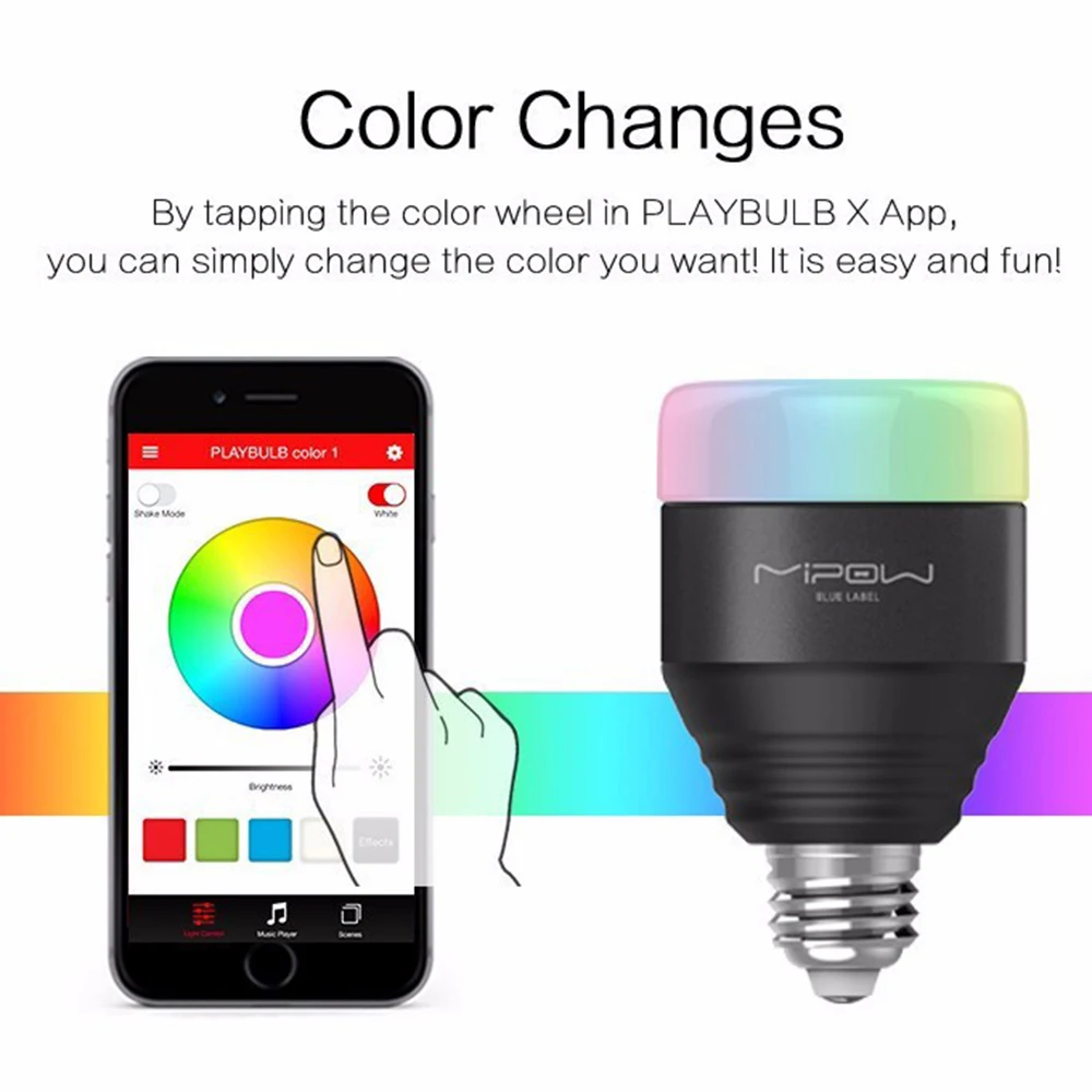 MIPOW BTL201 Bluetooth Smart Светодиодный лампочки приложение смартфон группы управления