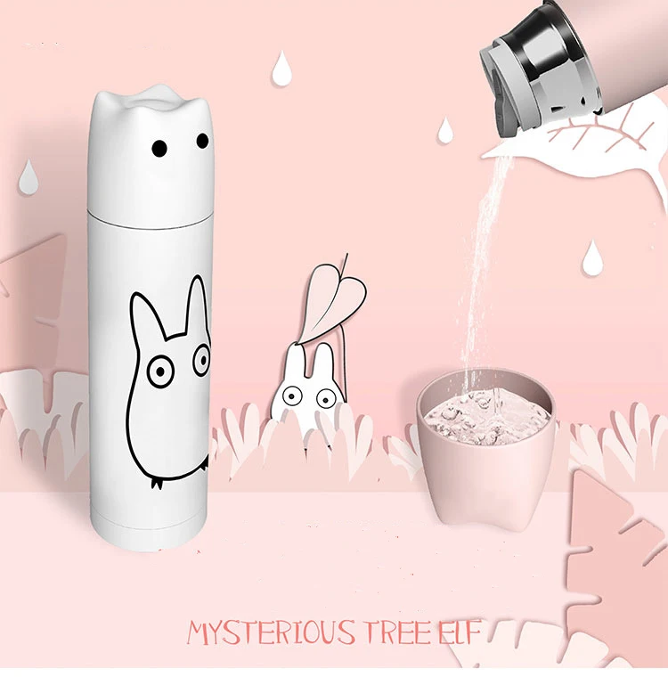 cute Stainless vacuum Bottle straight drinkig bottles sports thermocup water tool Vcuum Fiask free shipping |