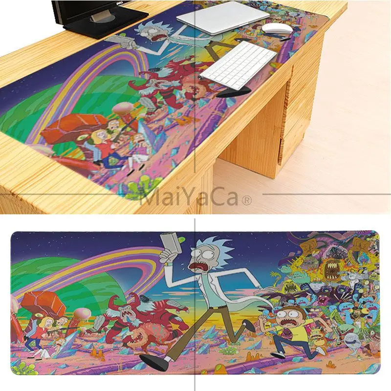 LockEdge 30X90cm MaiYaCa Нескользящие ПК Рик и Морти коврик для мыши геймер игровые коврики радиация для украшения рабочего стола нескользящая резиновая накладка - Цвет: LockEdge 30X90cm