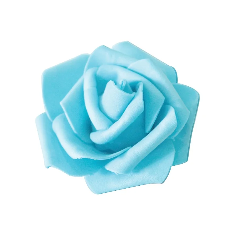 Light blue Большие размеры 6,5 см 25 шт./лот пенополиэтилен розы Глава DIY Искусственные цветы ручной работы для Свадебная вечеринка украшения - Цвет: Light blue