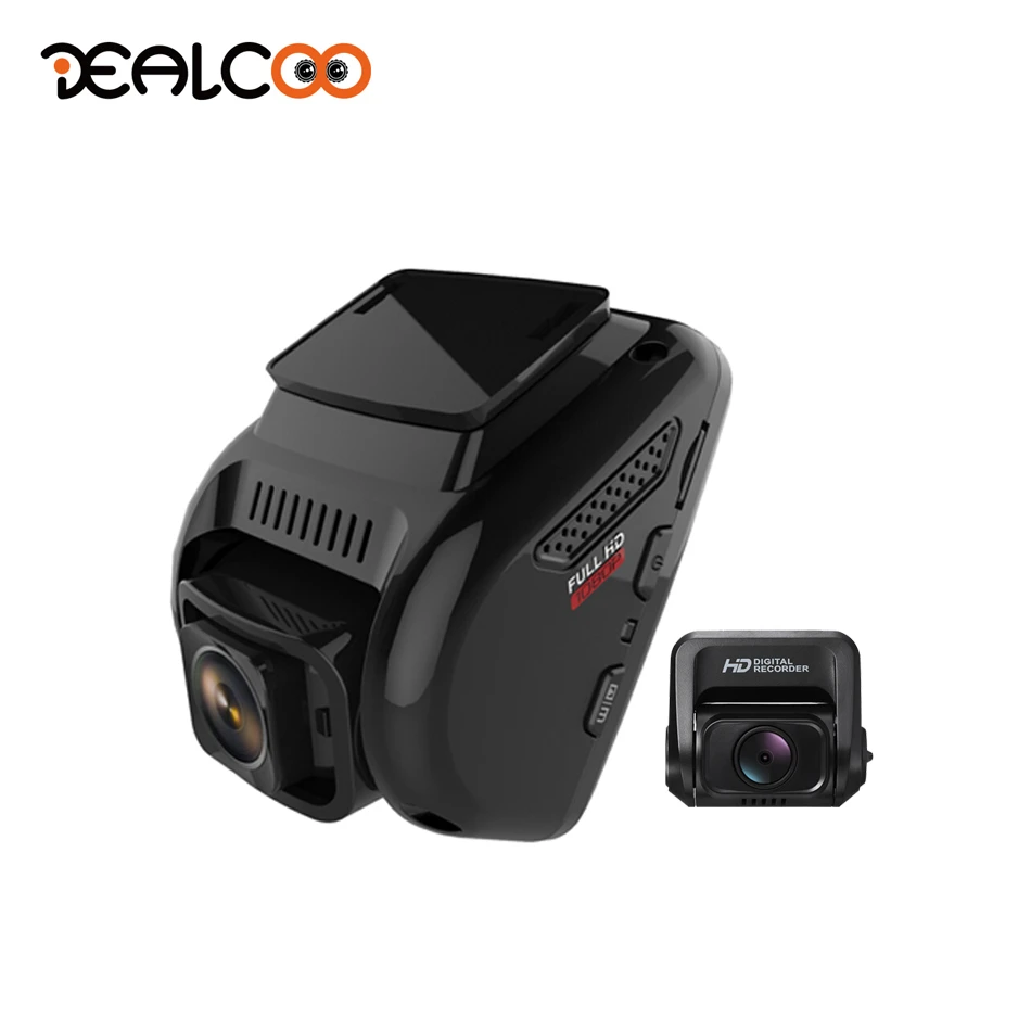 Dealcoo Автомобильный dvr камера с двумя объективами Dash Cam 4 к gps регистратор тире