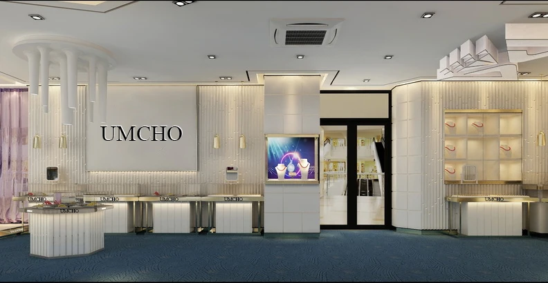 Umcho реального S925 серебряные кольца для женщин голубой топаз кольцо драгоценный камень Аквамарин подушки романтический подарок обручальное ювелирные изделия