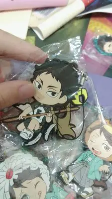 1 шт. аниме брелок Nekoma karasuo Haikyuu! Некома карасуно старшая школа с волейбольной Смолы Резиновые подвесные брелоки