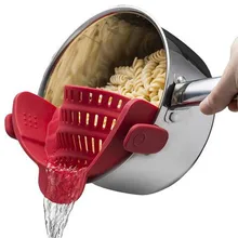 Colander Kitchen Rice Washing Kitchen Accessories Women Hand Silicone Pot Pan Bowl Funnel Strainer