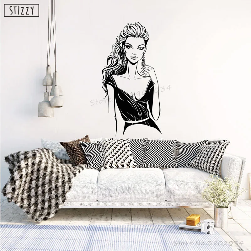 Настенная Наклейка stizzy Woman Beauty Salon Art Виниловые наклейки на стену для девочек Spa