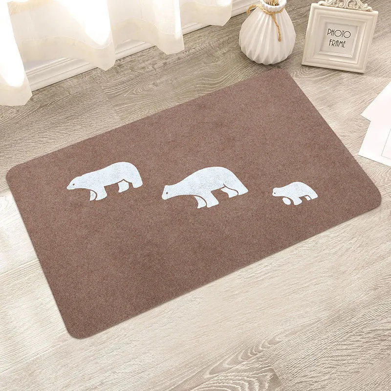 Beige bear Творческий узор Коврик для ванной, мягкие, удобные, водопоглощение non-slip, не линяют, коврик для ванной комнаты Кухня спальня для лестницы, для ванной комнаты коврик - Цвет: Beige bear