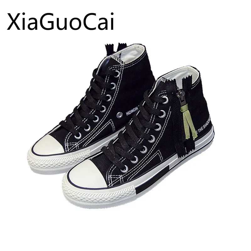 

Fashion Women's Canvas Shoes Harajuku Style White Female Casual Shoes Solid Color Street Ladies Lace Up Women's Flat Shoes