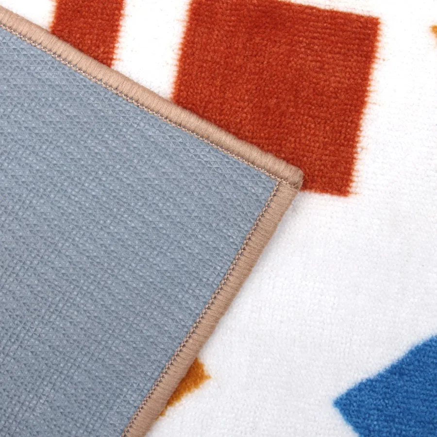 

Collalily Nordic Living room Carpet Geometric Indian red white Morocco Rug Mat plaid striped Modern Parlor contemporary design