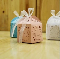 baptism party favors 100pcs cute baby elephant favor boxes boygirl baby shower gift candy box christening souvenir box