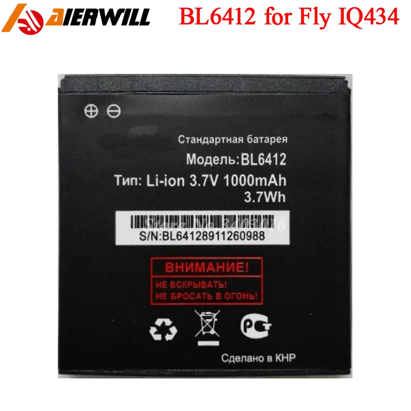 Аккумулятор BL6412 для Fly IQ434 IQ 434 era nano 5 аккумулятор BL 6412 высокое качество 1000 мач|battery