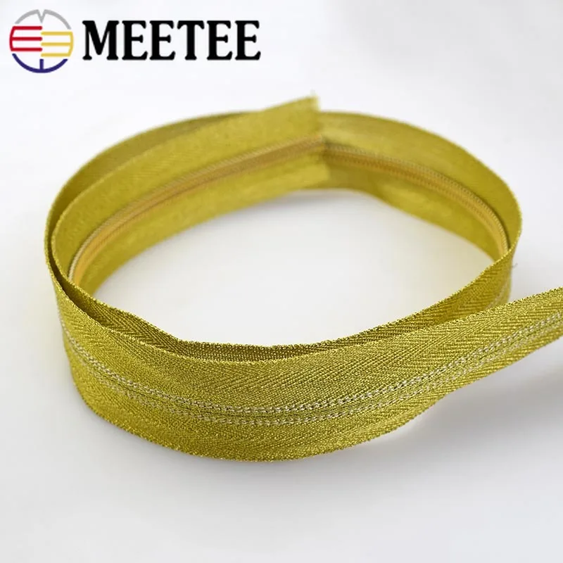 8 метров золото серебро 5# открытый конец нейлоновая молния для шитья DIY молния спортивное пальто одежда молнии аксессуары для одежды