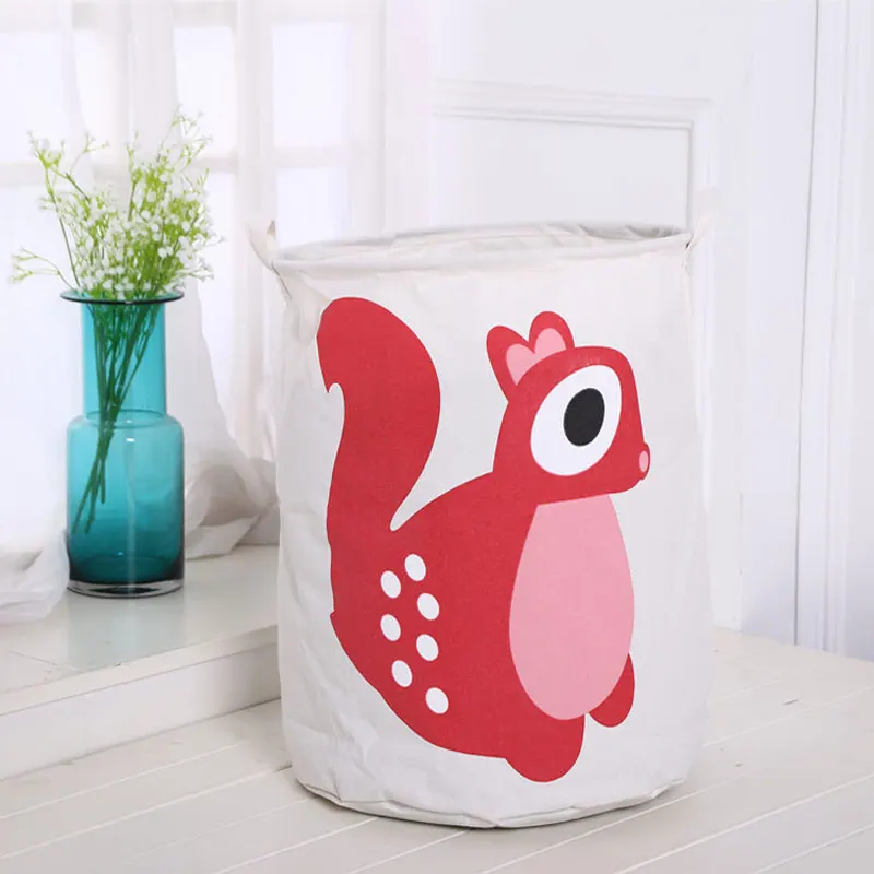 New Waterproof Laundry Hamper Cartoon Animals Clothes Storage Baskets Home Decoration Barrel Kids Toy Organizer Basket | Дом и сад