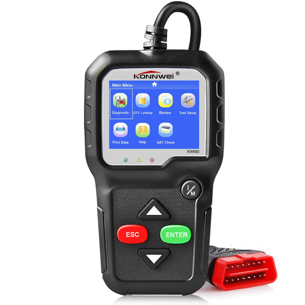 Лучшее качество OBD2 автомобильный диагностический сканер KONNWEI KW680s полная функция OBD2 OBD 2 автоматический сканер OBD2 автомобильный диагностический инструмент - Цвет: Черный