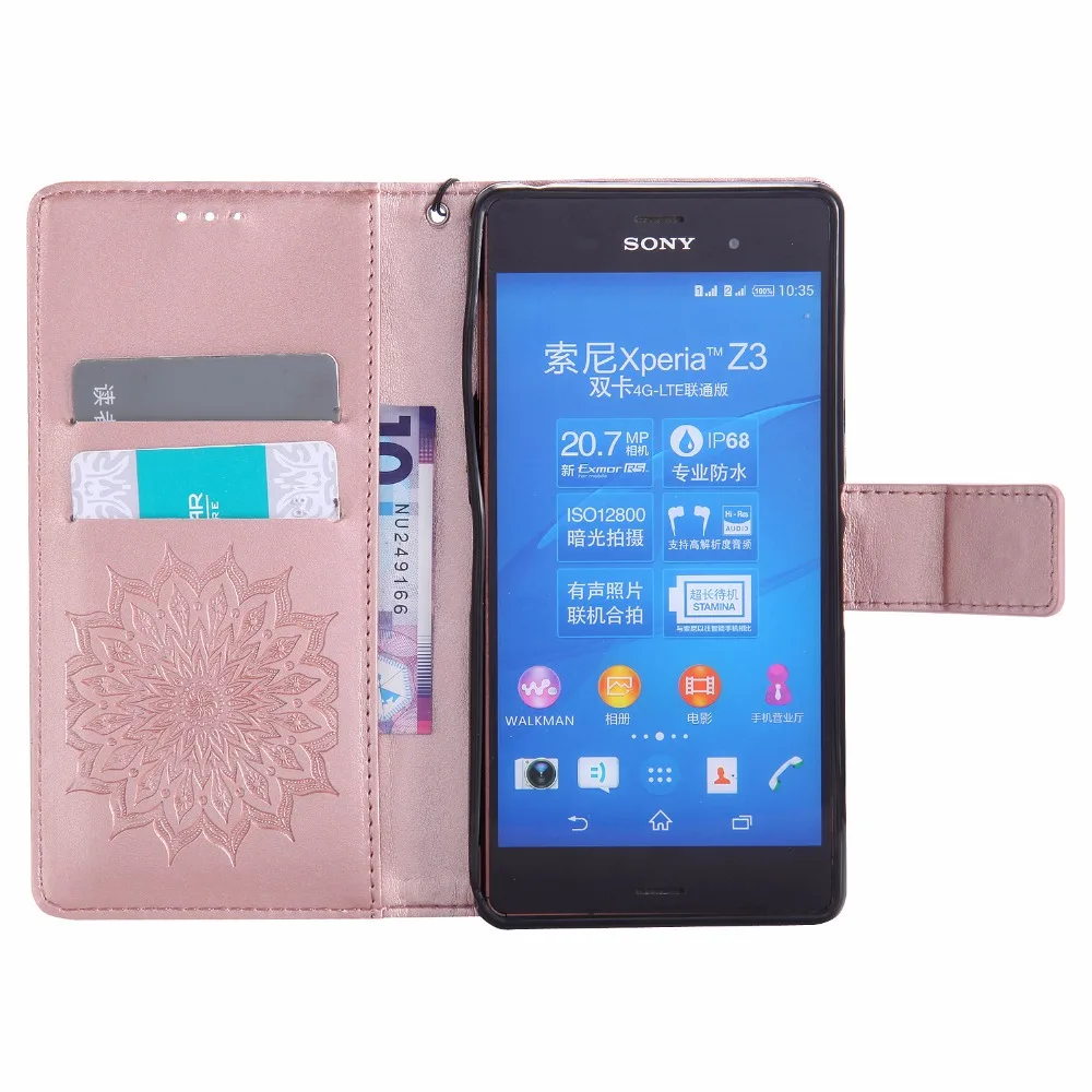 Роскошный Ретро кожаный флип чехол для Sony Experia Z3 Z4 Z5 Compact задняя крышка xperia с