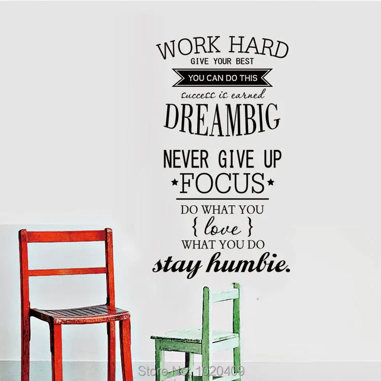 Слова Цитата Наклейка на стену для гостиной декоративная работа жесткий сон