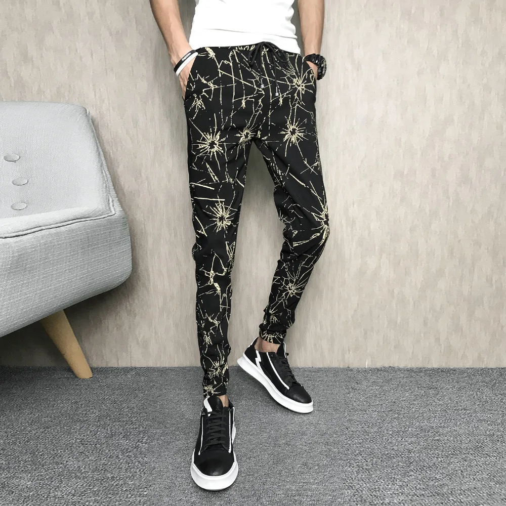 Качество летние штаны Для мужчин ботильоны Длина Slim Fit Хип-хоп штаны-шаровары