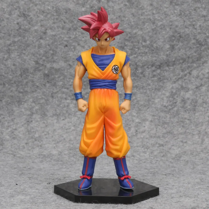 red goku 15cm bag MSP Dragon Ball Z Goku фигурка игрушка Супер Саян Бог красный синий волос Сон Гоку аниме «драгонболл» Коллекционная модель игрушки куклы figuas - Цвет: red goku 15cm bag