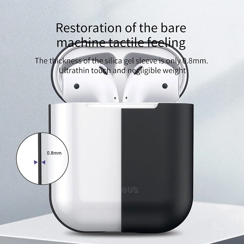 Baseus Ультратонкий чехол гарнитура для airpods универсальный силиконовый защитный
