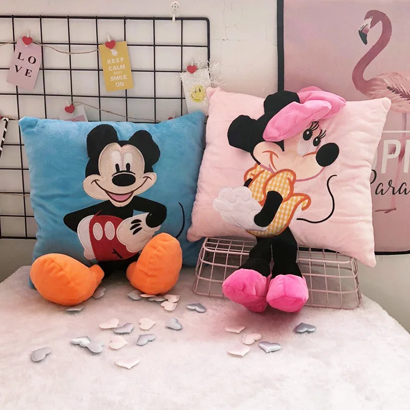 1 шт. 35 см 3D Микки Маус и Минни Маус плюшевые подушки Kawaii Микки и Минни мягкие Cusion подарки для детей