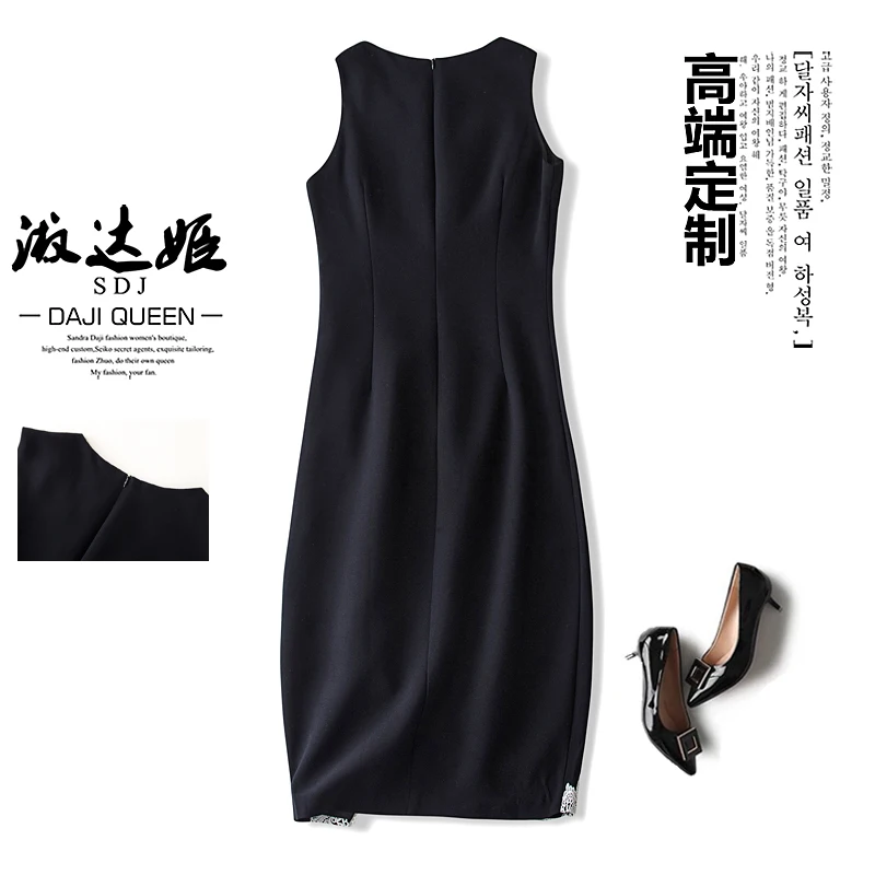 2017 лето V-образным Вырезом Полосатый Средний-Икра Танк платье Без Рукавов Краткое