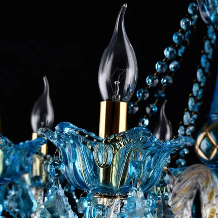 Синяя хрустальная люстра FUMAT креативная свеча для гостиной ресторана бара лампа