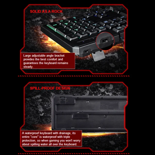 Новый дизайн K70 водонепроницаемая цветная светодиодная подсветка USB Проводная