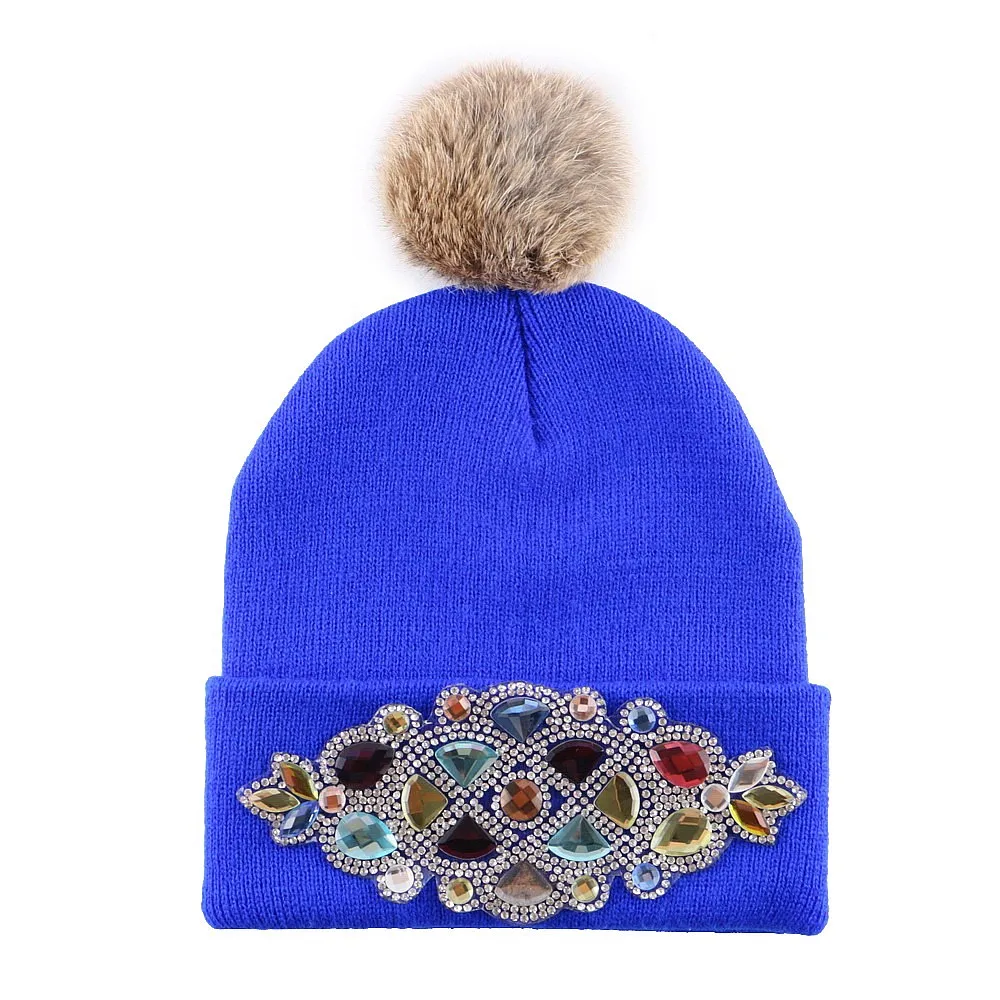 Оптовая продажа зимняя шапка с цветочным рисунком для мальчиков и девочек