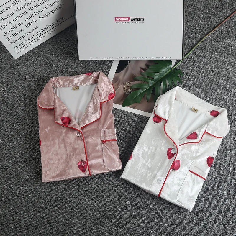 Новая женская бархатная рубашка брюки Пижамный костюм ночной халат пижама