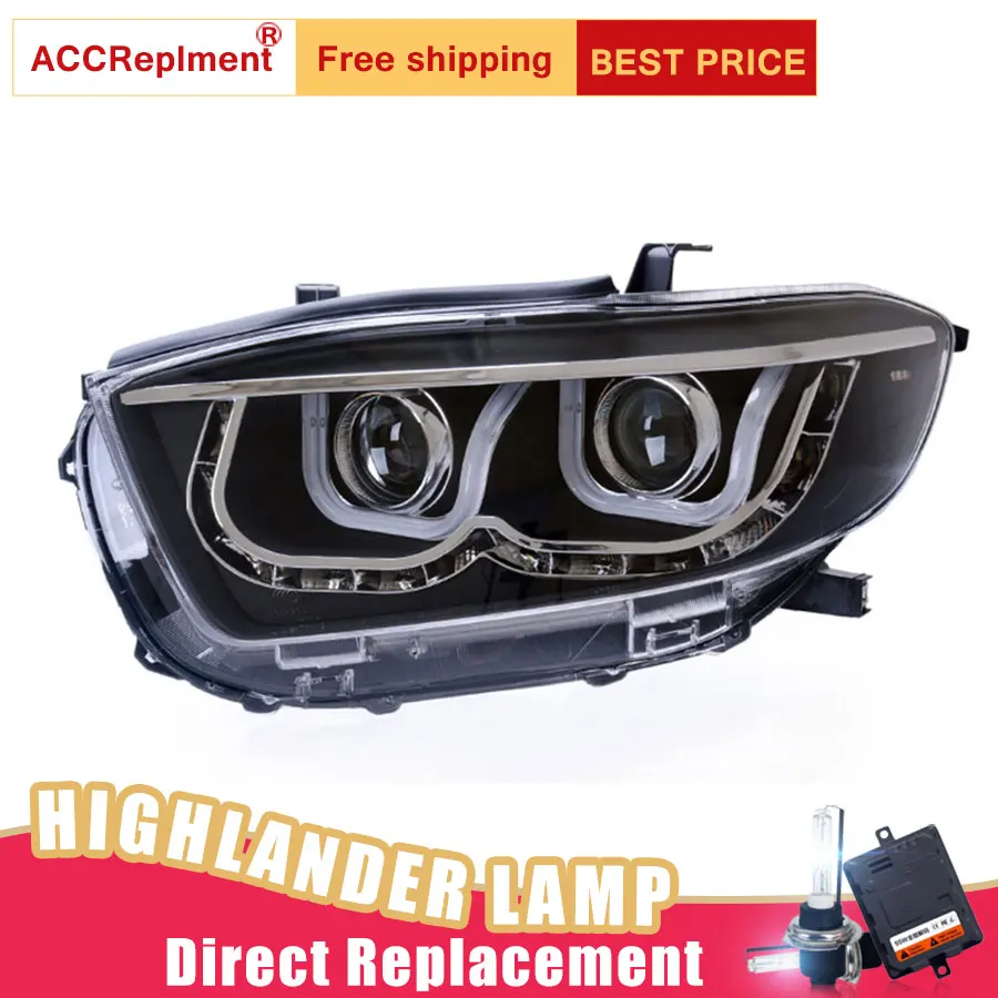 

2Pcs LED Headlights For Toyota Highlander 2009-2011 led car lights Angel eyes xenon HID KIT Fog lights LED Daytime Running Light
