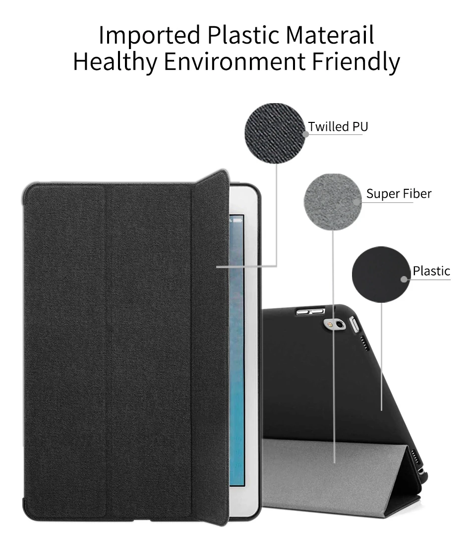 WOWCASE кожаный чехол для iPad Pro 12,9 / умный режим сна Авто Пробуждение три раза задняя крышка для iPad Pro 12,9 дюйма Funda Coque