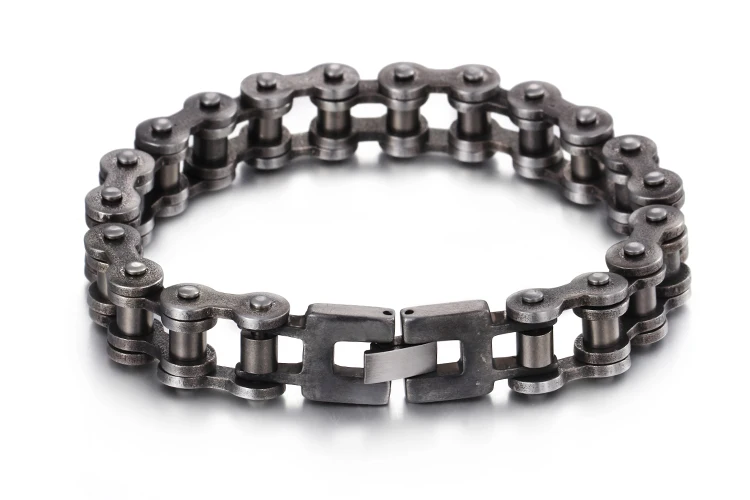 width 13mm Kalen, панк, матовая велосипедная цепь, браслет, окисленный, темный, велосипедная цепь, мужской браслет, модный, мужской, 316L, нержавеющая сталь, ручная цепь - Окраска металла: width 13mm
