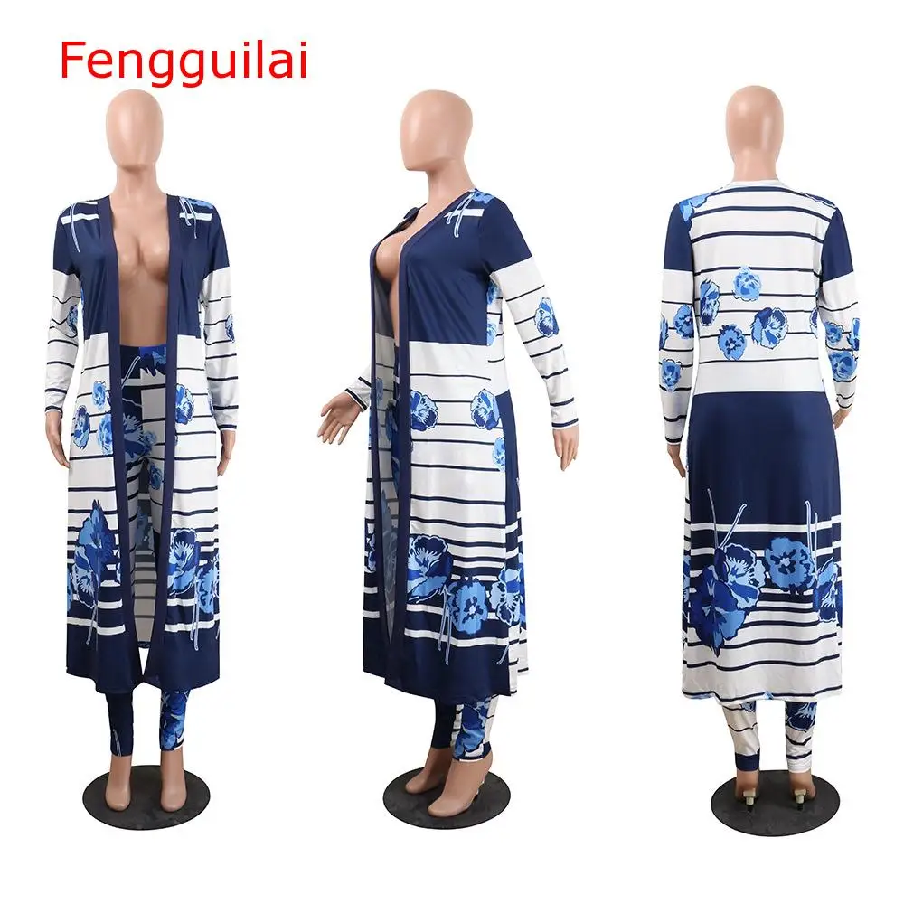 

Women Print Long Sleeve Cardigan Pants Two Piece Set Long Cardigan Pants 2 Piece Set Summer Women Suits Loose Sexy