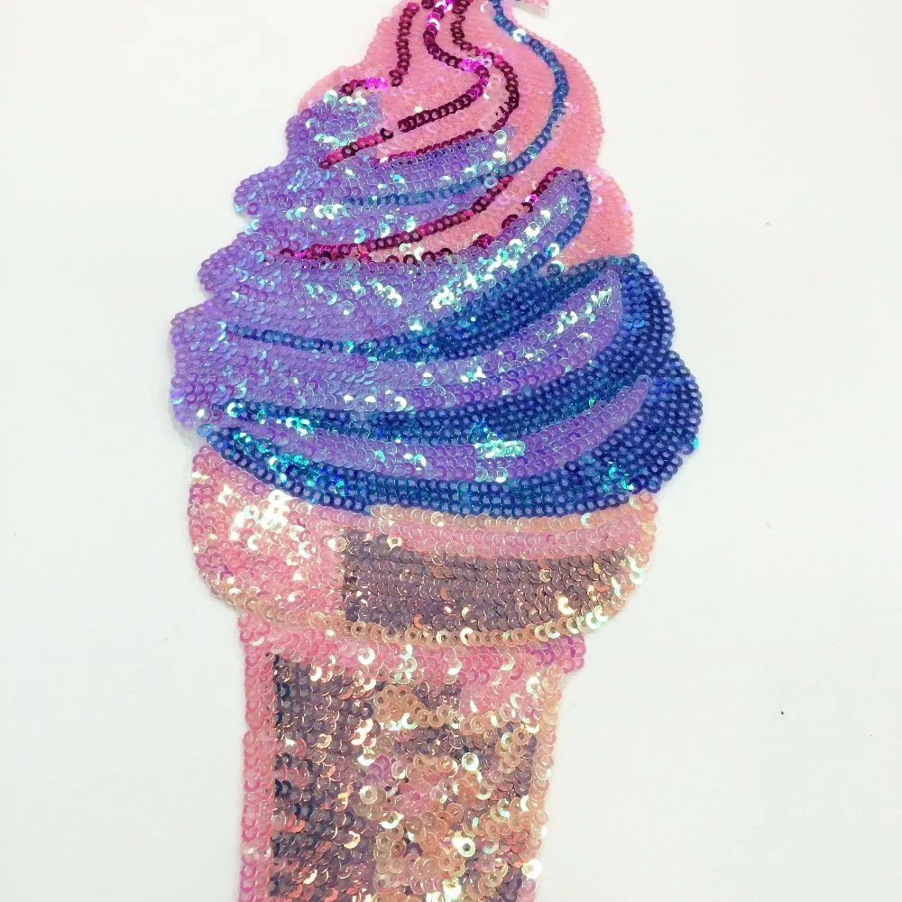 2 шт. Цвет мороженого с блестками из лоскутного топа вышивкой ткань для одежды