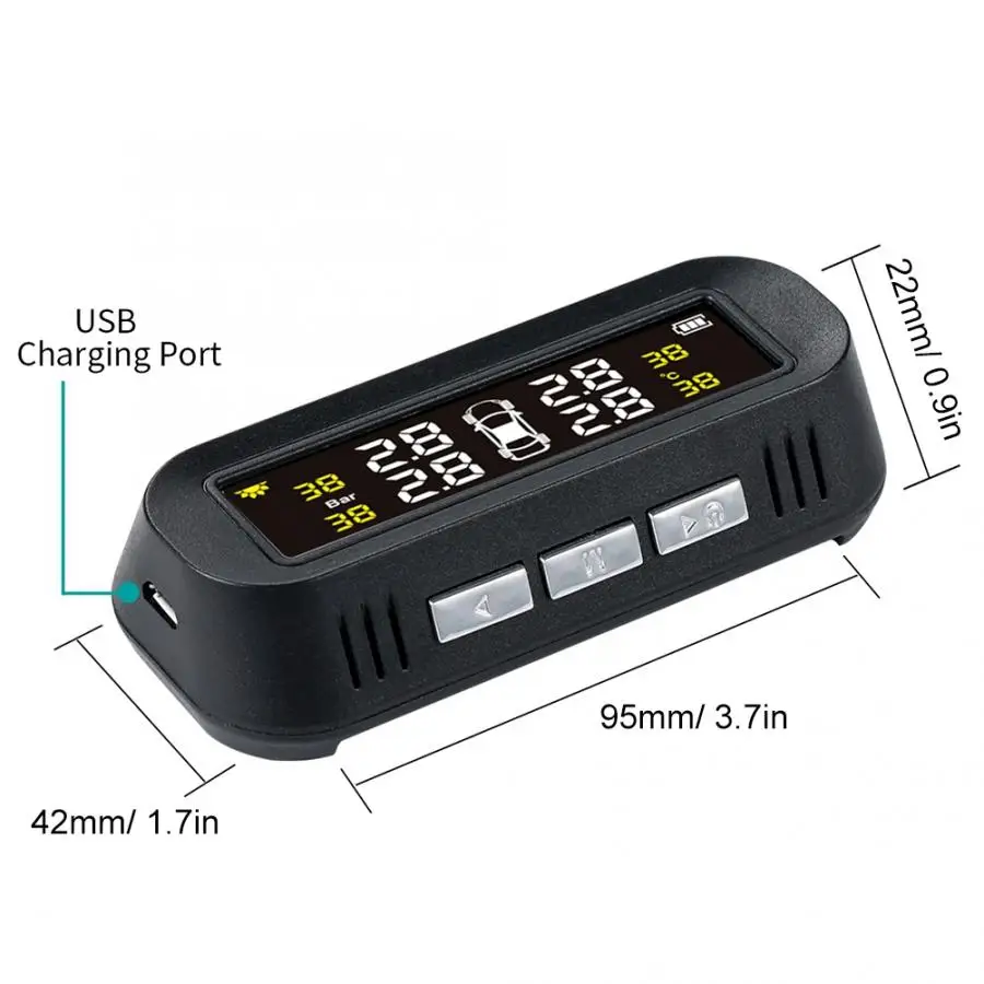 Автомобильный TPMS TY15 монитор давления в шинах Система солнечной энергии внутренний цифровой датчик давления в шинах