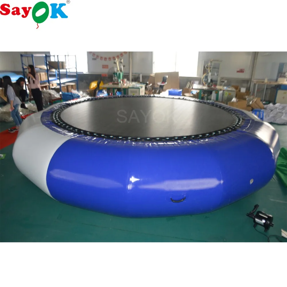 

Sayok 5m Diameter Inflatable Water Trampoline 0.9mm PVC Water Bouncer Inflatable Jumping Bed Inflatable Water Games for Summer