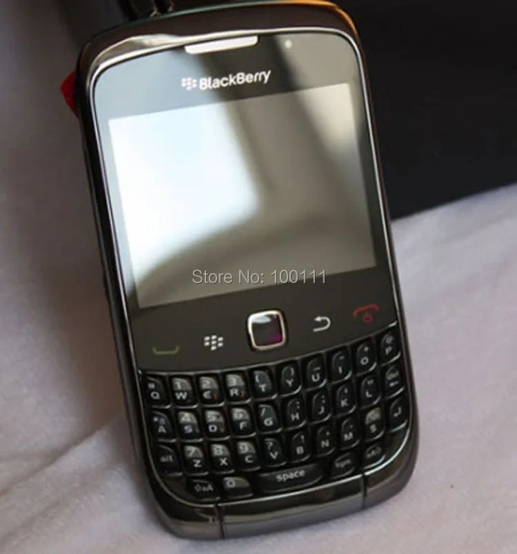 Оригинальный Blackberry Curve 9300 телефон с QWERTY клавиатурой 2MP камера Черный Бесплатная
