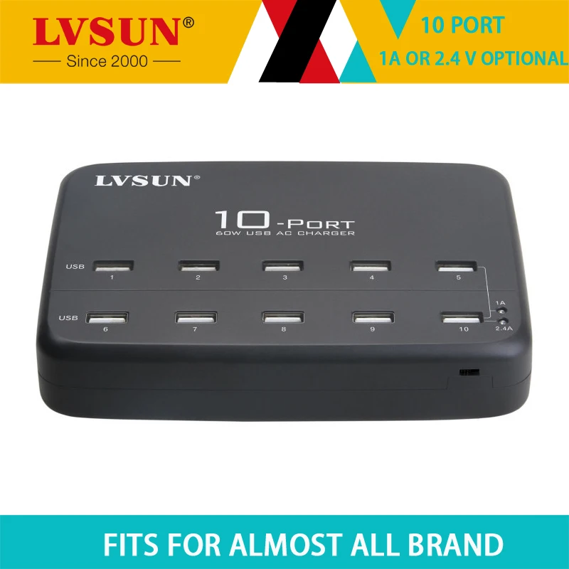 LVSUN 10 порт USB зарядное устройство Интеллектуальный настольный с 2 0 концентратор
