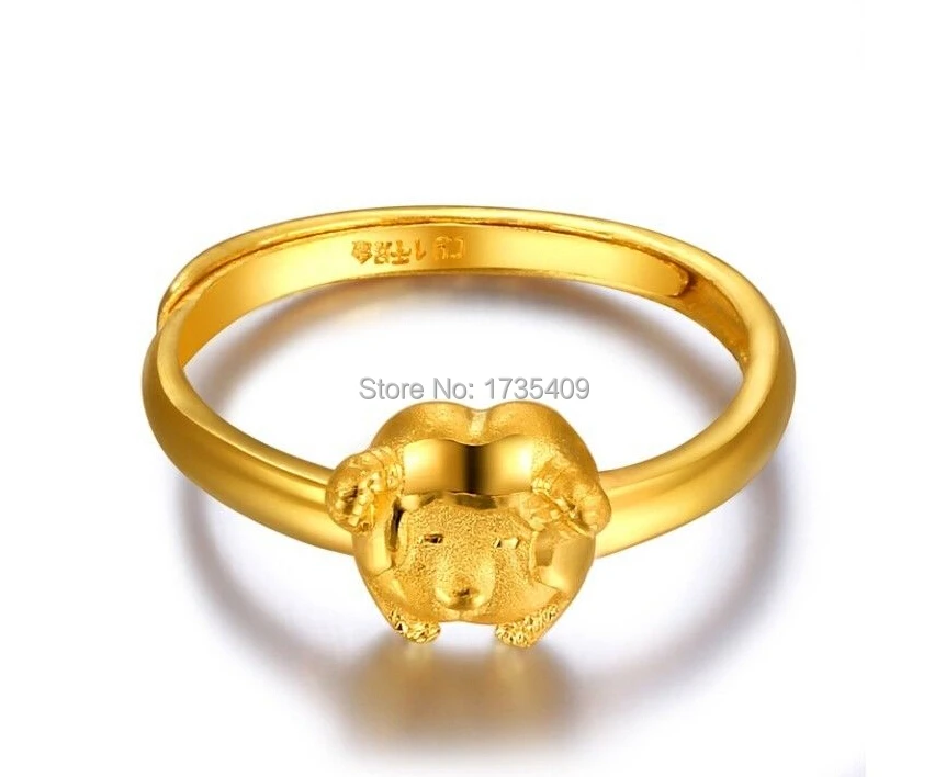 Чистое 999 твердое 24К желтое золото кольцо/Bless Коза кольцо/3 1 г|ring clarity and color|ring tapering