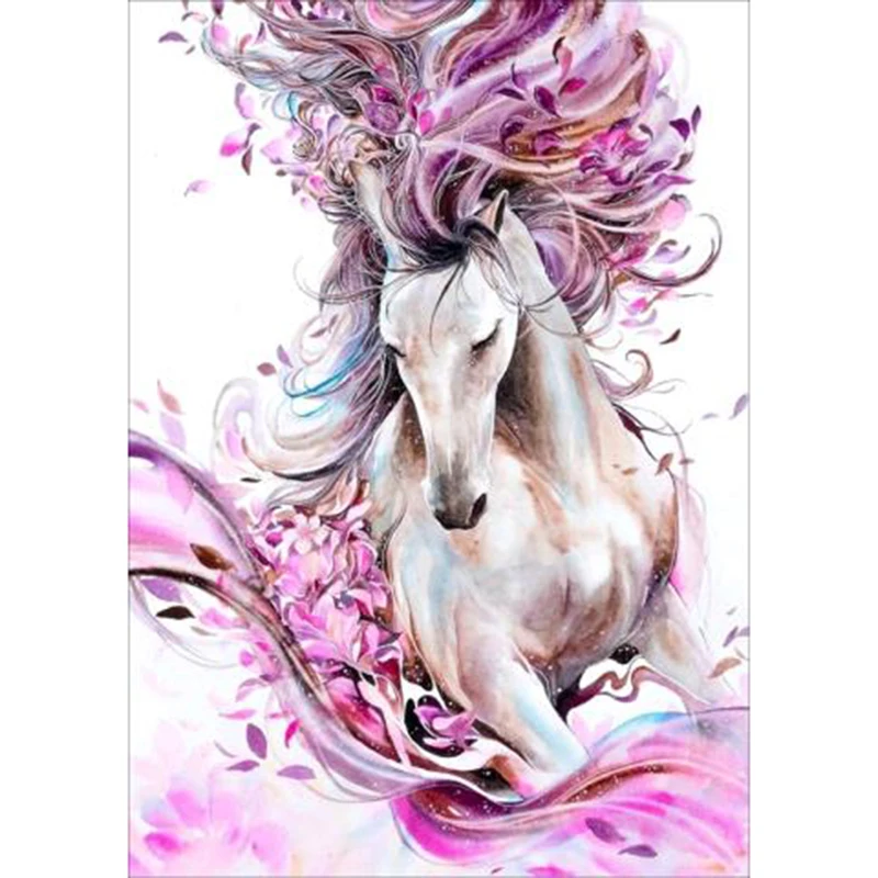 5d Diy Diamond Painting Cross Stitch The Running Horses Embroidery Crystal Animal Mosaic Pictures Needlework | Дом и сад