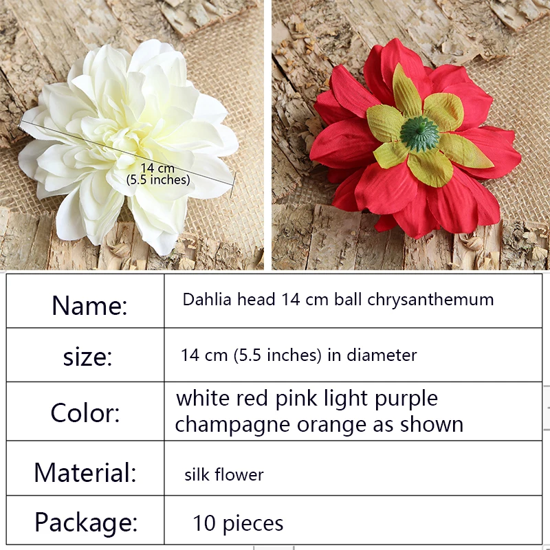Высококачественная имитация 14 см головки хризантем Dahlia DIY украшения для дома рукодельные поделки 10 \ партия