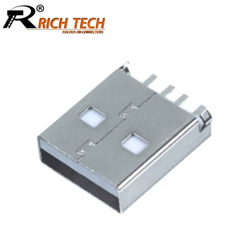 10 шт./лот короткие USB2.0 AM SMT разъем USB-Тип штекер USB пластина SMT Тип USB адаптер PCB